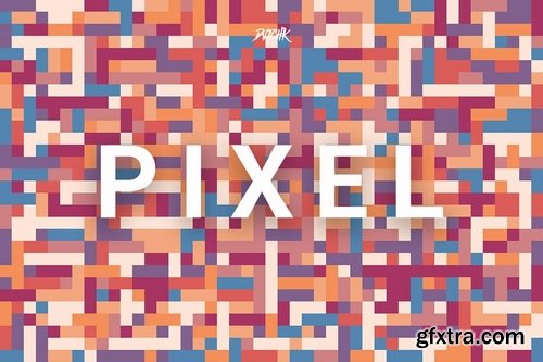 Pixel  Colorful Motion Square Backgrounds  V 04