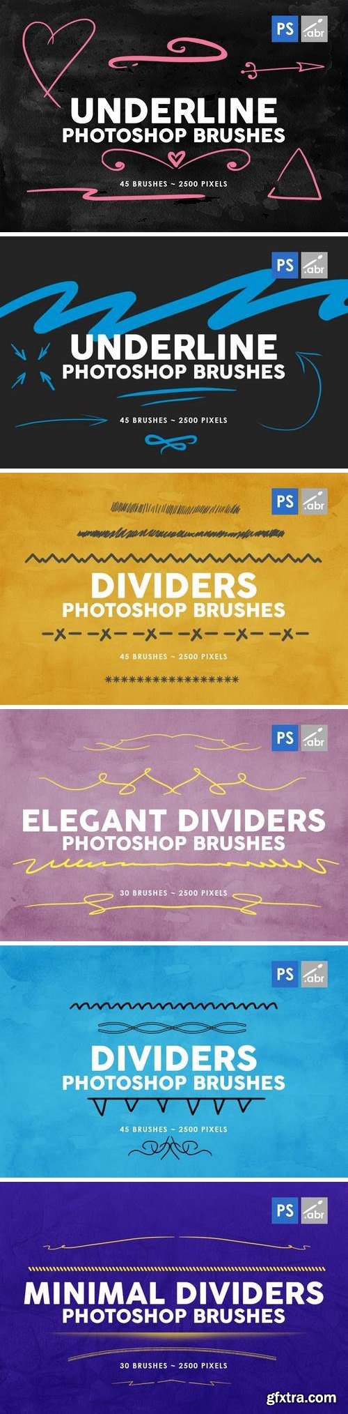 240 Dividers and Underline Photoshop Stamp Brushes