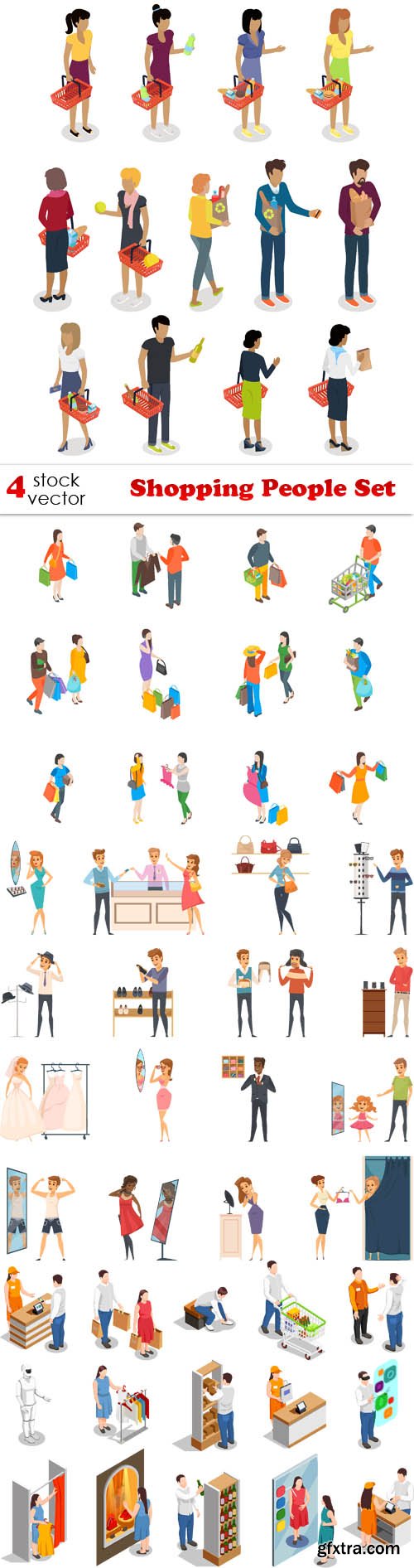 Vectors - Shopping People Set