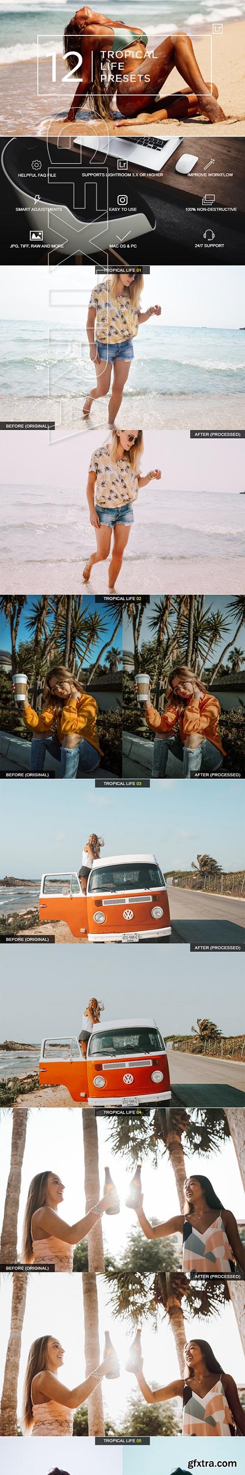 GraphicRiver - 12 Tropical Life Lightroom Presets 22821061