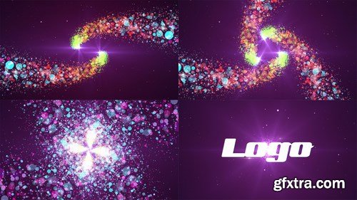 MA -  4 in 1 Colorful Particles Spiral Logo After Effects Templates 90845