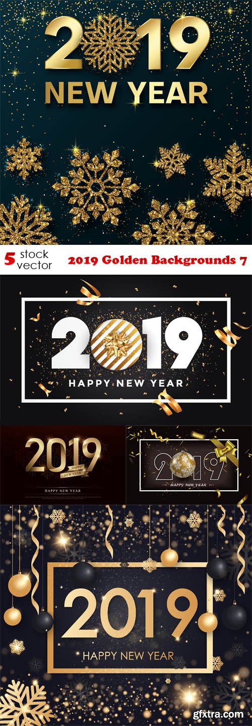 Vectors - 2019 Golden Backgrounds 7