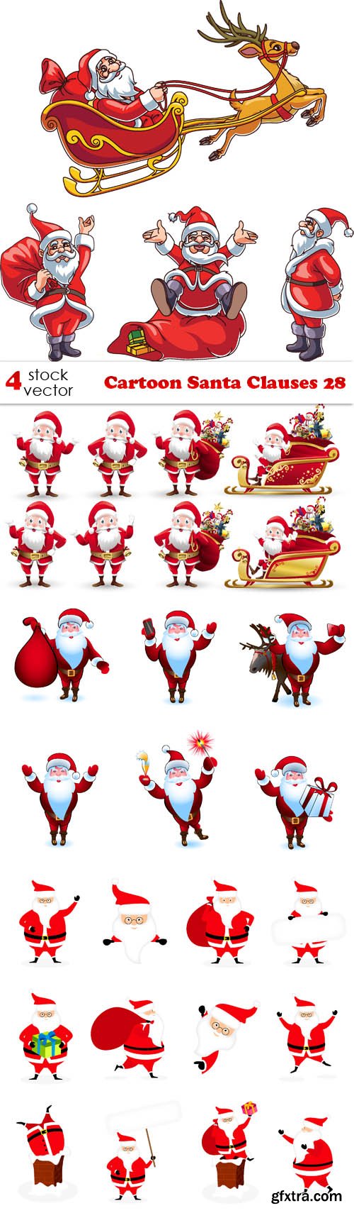 Vectors - Cartoon Santa Clauses 28