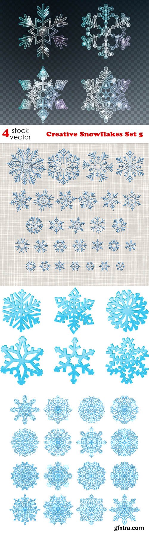 Vectors - Creative Snowflakes Set 5