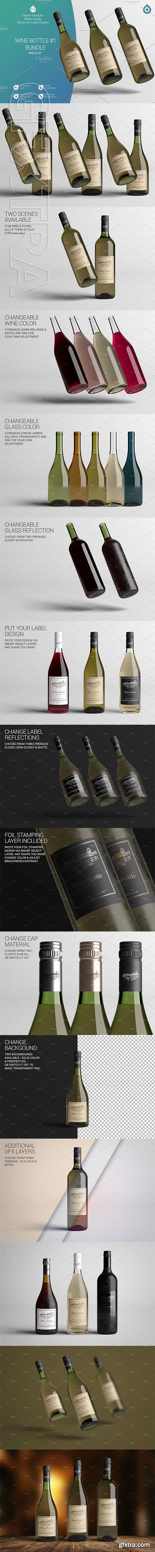 CreativeMarket - Wine Bottle Mock-Up B1 V2.0 3032807