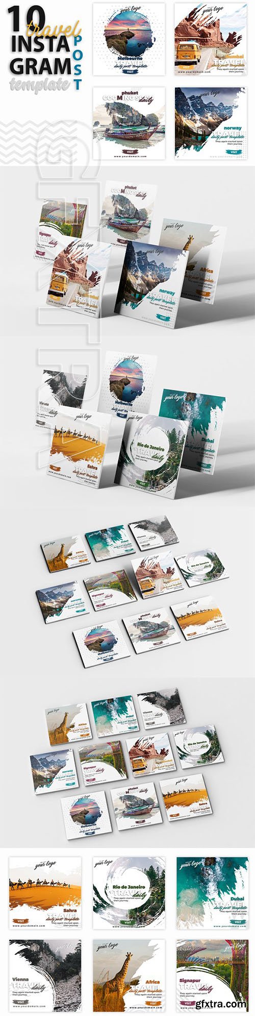 CreativeMarket - Instagram Post Template-Travel 3219450