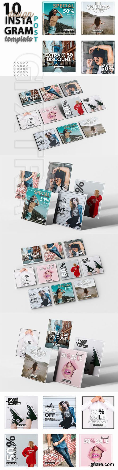 CreativeMarket - Instagram Post Template-Fashion Week 3212461