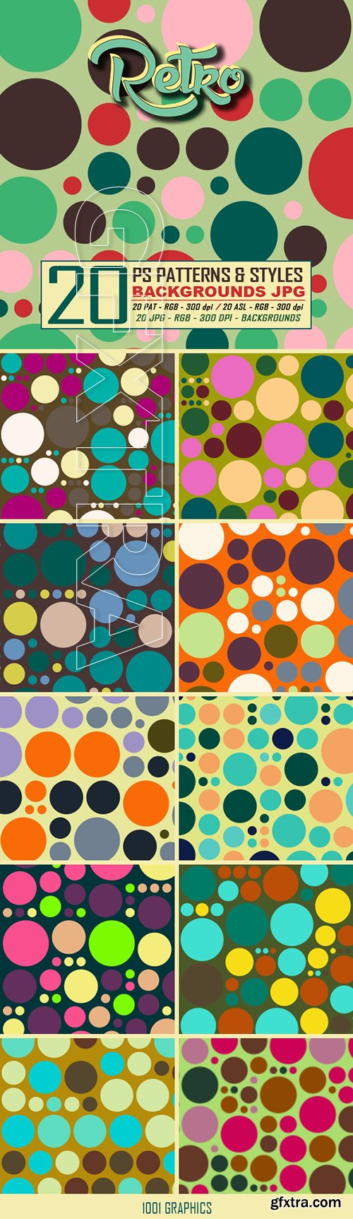 GraphicRiver - 20 Retro Dots Patterns & Styles 22943219