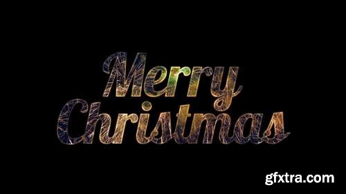 MA - Cursive Merry Christmas With Pyrotechnics Stock Motion Graphics 147319