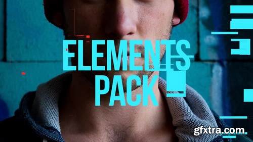 MA -  Flat Glitch Elements Pack Stock Motion Graphics 147820