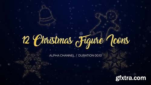 MA - 12 Christmas Figure Icons Pack Stock Motion Graphics 147781