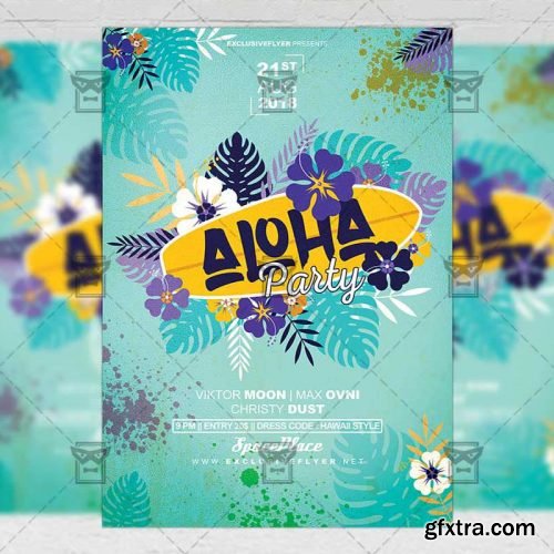 Aloha Party Flyer - Seasonal A5 Template