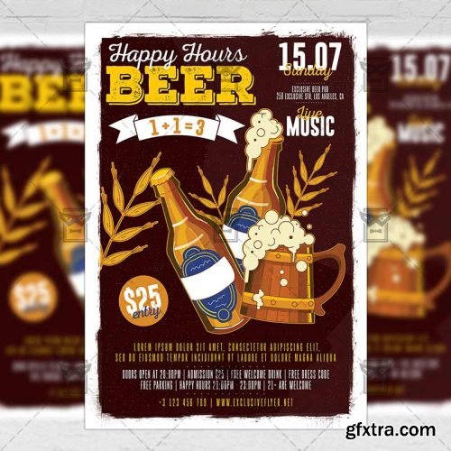 Happy Hours Flyer - Food A5 Template