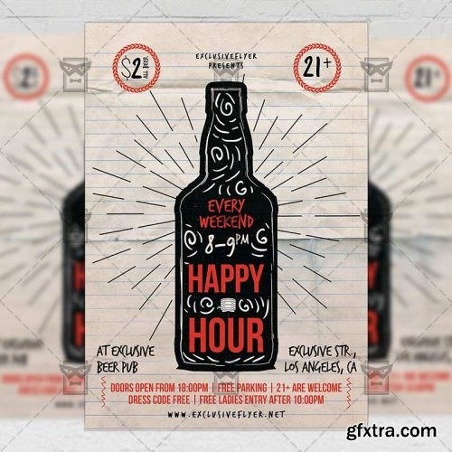 Happy Hour Flyer - Food A5 Template