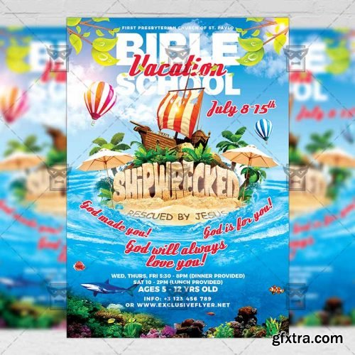 Vacation Bible School - Church A5 Flyer Template