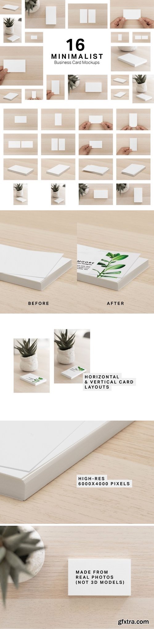 CM - 16 Minimalist Business Card Mockups 3251258