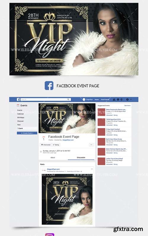 VIP Event V1 2018 Facebook Event + Instagram template + YouTube