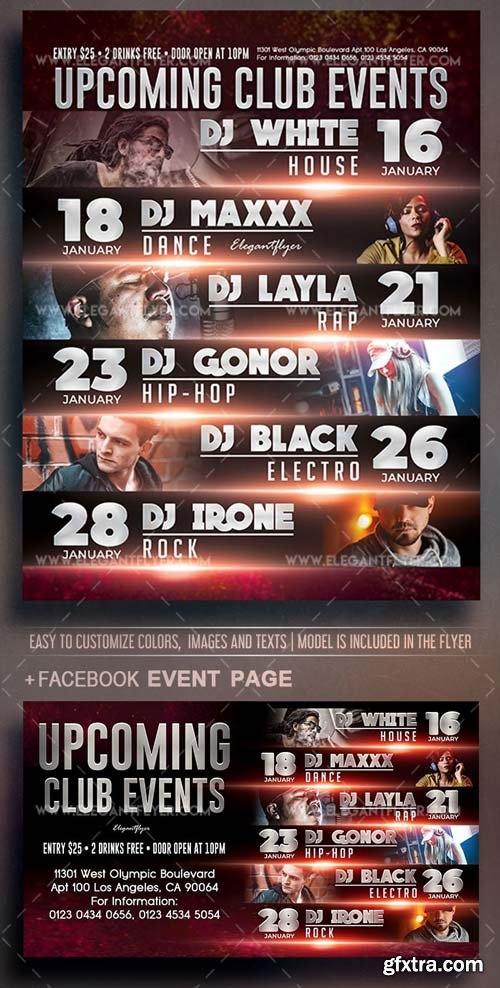 Upcoming Club Events V1 2018 Flyer PSD Template