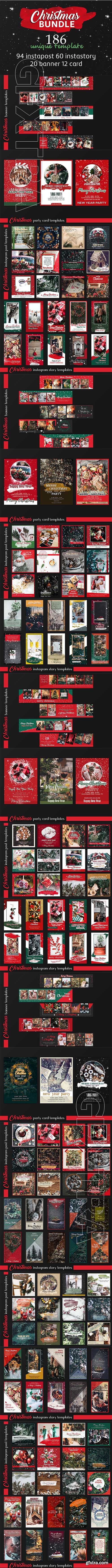 CreativeMarket - Christmas Instagram & Card Bundle 3213068