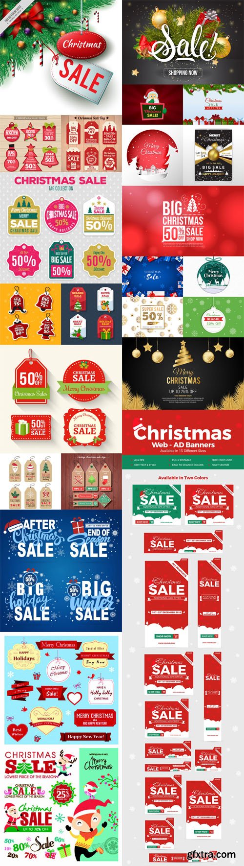 Holiday & Christmas Sales Vector Bundle 3