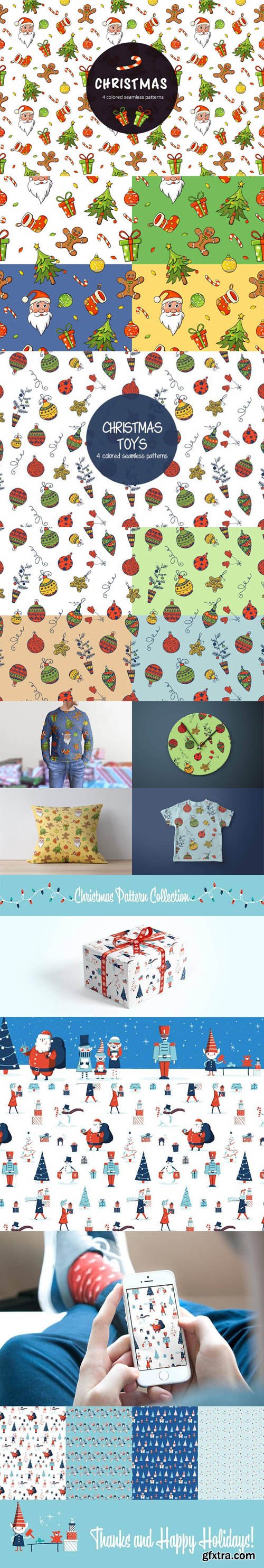 Christmas Patterns Vector Collection 2