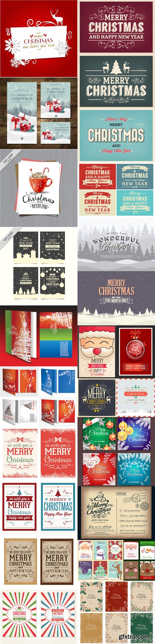 Christmas Cards Vector Collection 3