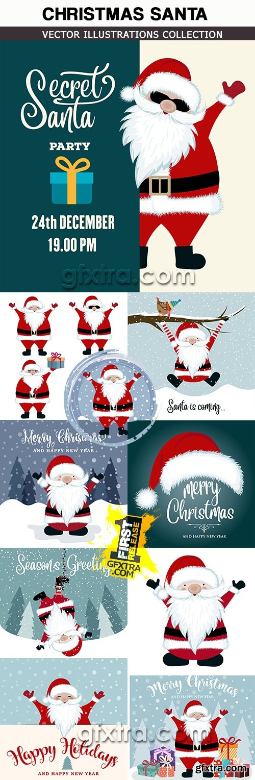 Christmas Santa with gifts an illustration cartoon