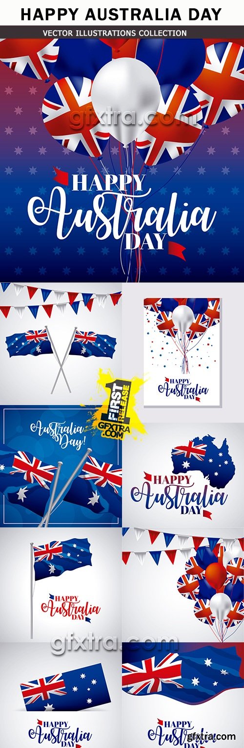 Happy Australia day national flag illustration