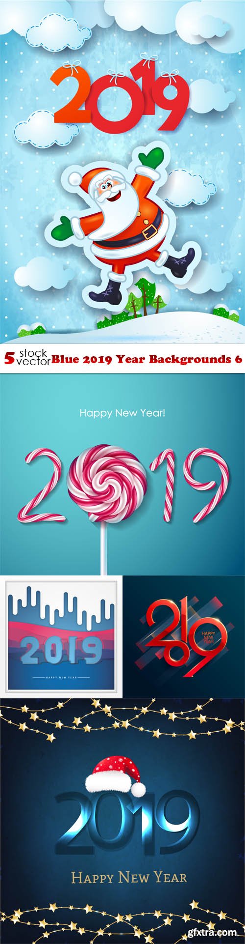 Vectors - Blue 2019 Year Backgrounds 6