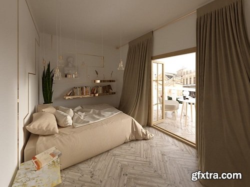 Modern Bedroom Interior Scene 26