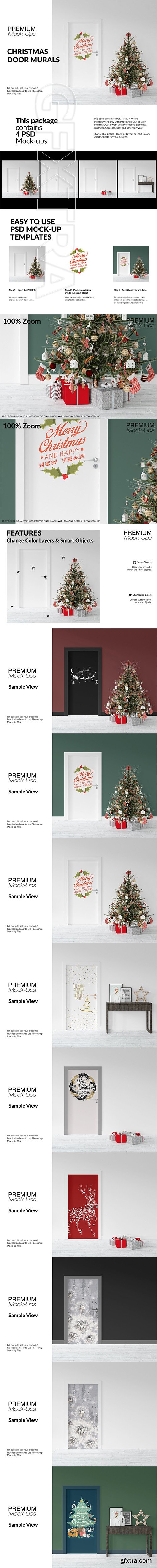 CreativeMarket - Christmas Door Murals Set 3234152