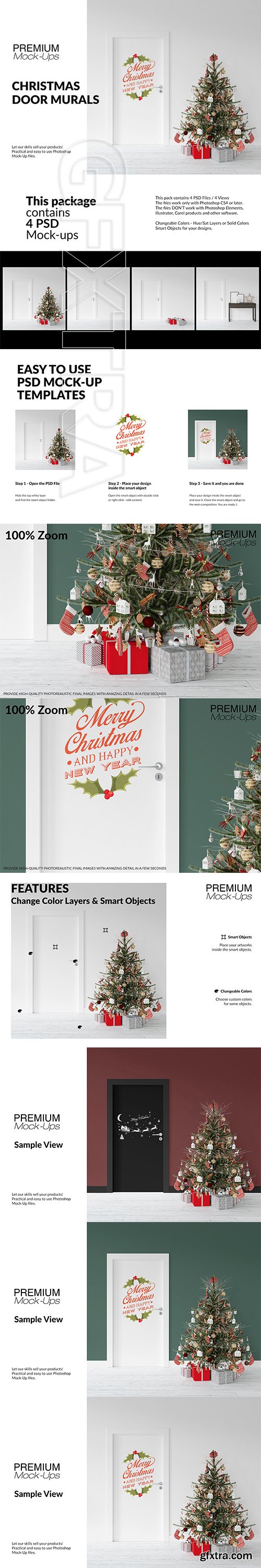 CreativeMarket - Christmas Door Murals Set 3234152