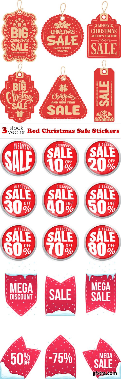 Vectors - Red Christmas Sale Stickers