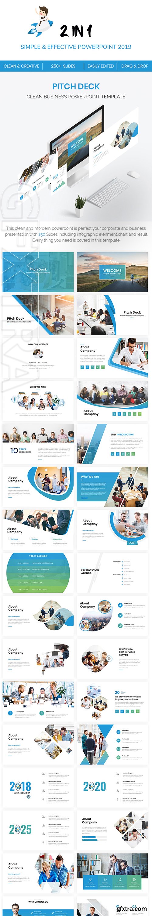 GraphicRiver - Bundle 2 in 1 Simple & Effective Pitch Deck Powerpoint Template 2019 22875671