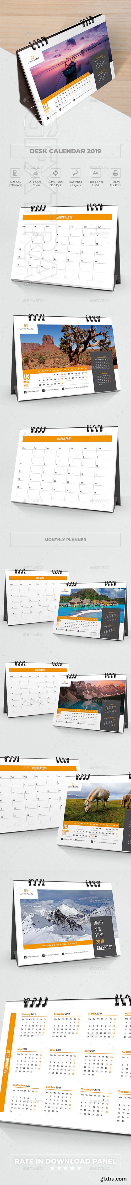 GraphicRiver - Desk Calendar 2019 Planner 22944776