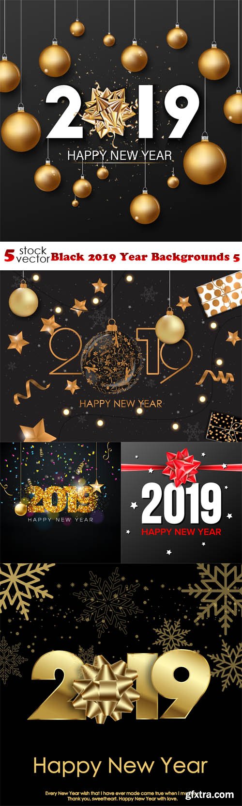 Vectors - Black 2019 Year Backgrounds 5