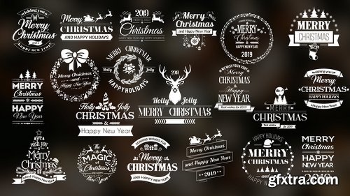 Videohive Twenty Christmas Badges 22938212