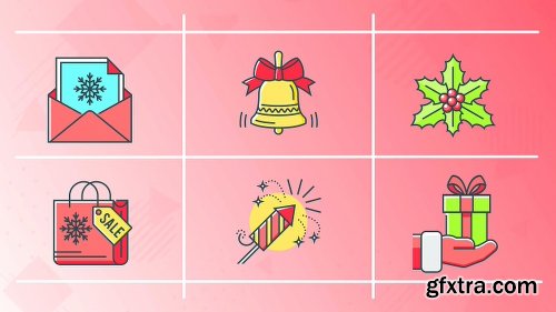 Videohive Mary Christmas - 30 Animated Icons 22866488