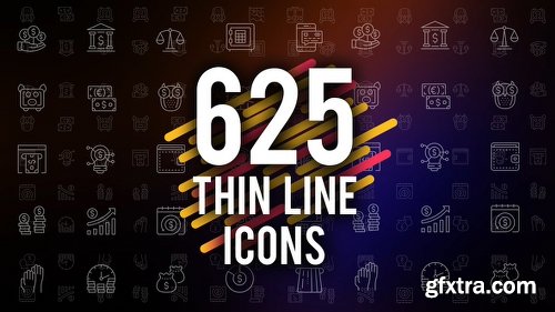 Videohive 625 Thin Line Icons 22973742