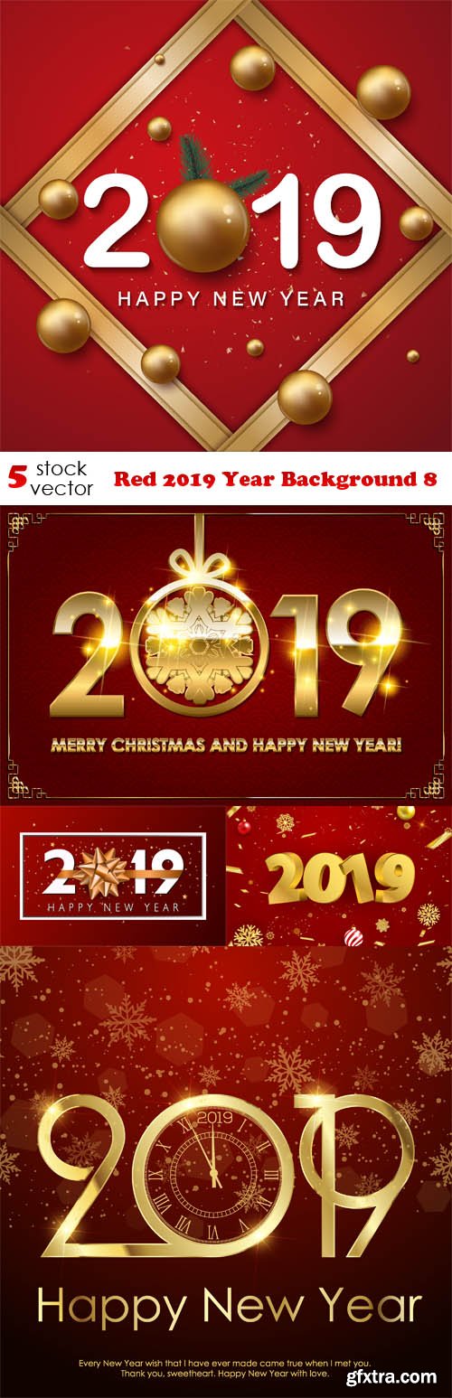 Vectors - Red 2019 Year Background 8