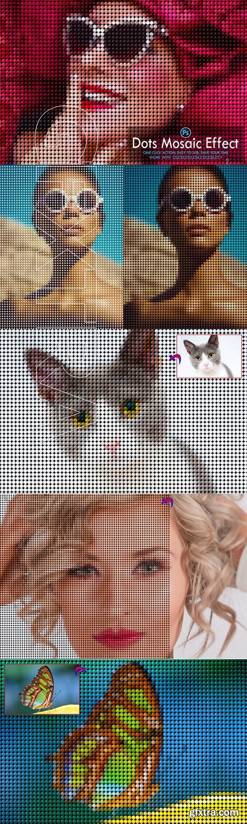 Dots Mosaic Effect Photoshop Action