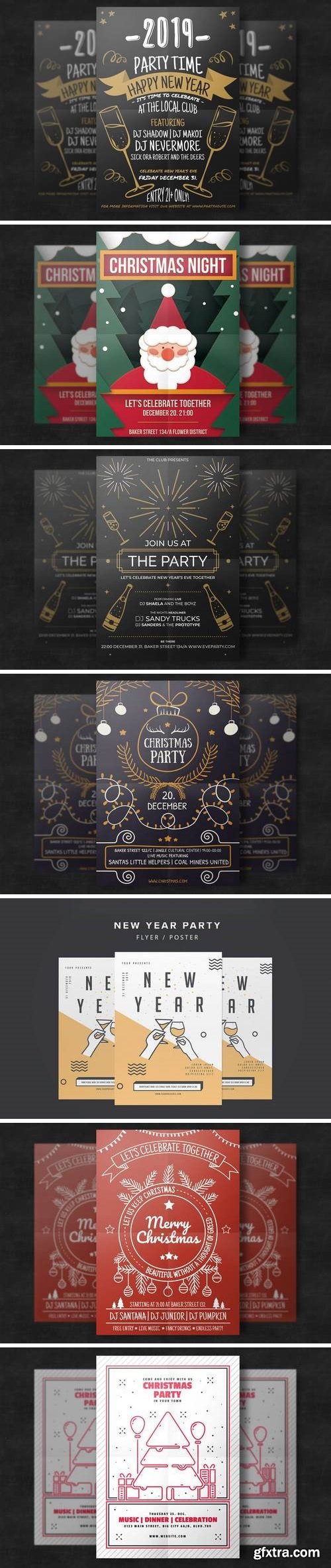 Minimal Christmas Flyer Template Bundle