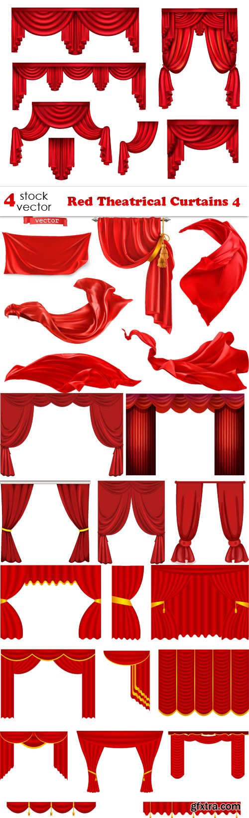 Vectors - Red Theatrical Curtains 4