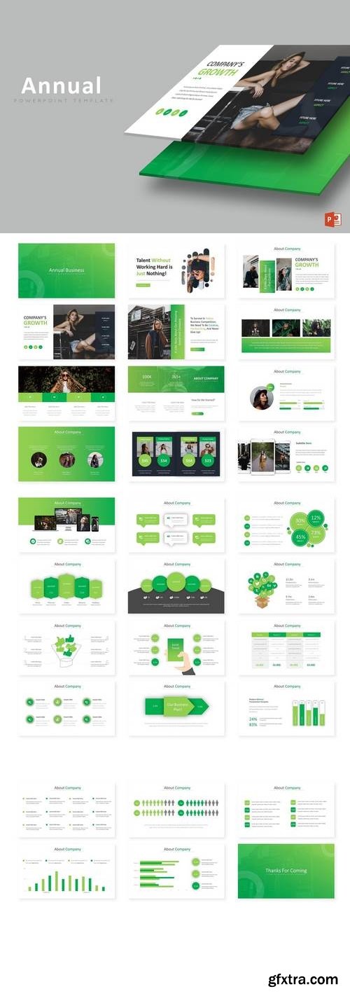 Annual Business - Powerpoint, Keynote, Google Sliders Templates