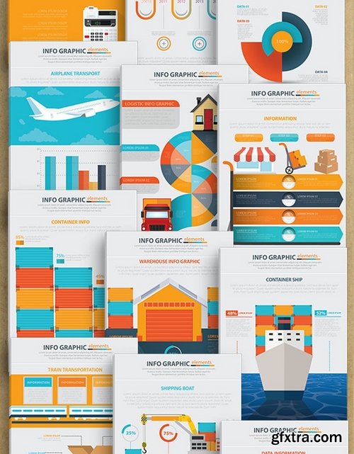 Cargo And Shipping Infographic 17 Pages Design