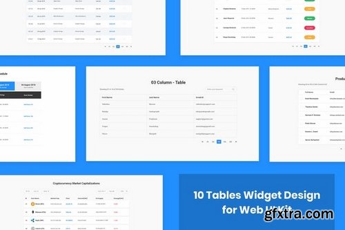 10 Tables Widget Design for Web-UI Kit