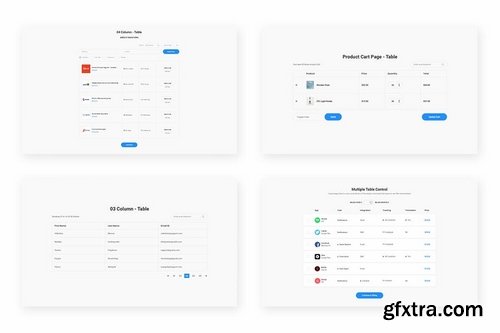 10 Tables Widget Design for Web-UI Kit