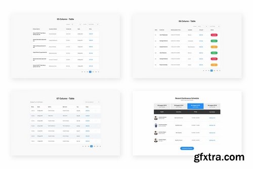 10 Tables Widget Design for Web-UI Kit