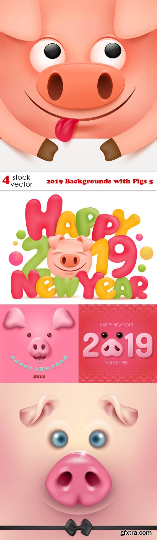 Vectors - 2019 Backgrounds with Pigs 5