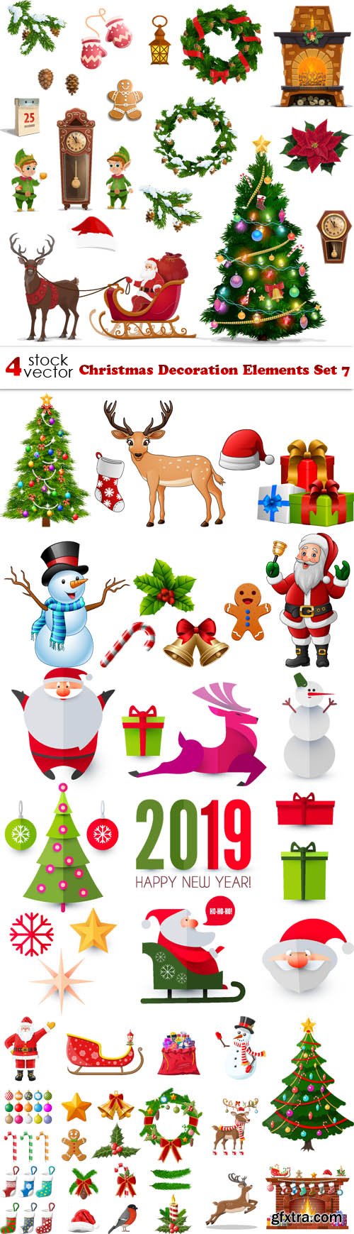 Vectors - Christmas Decoration Elements Set 7